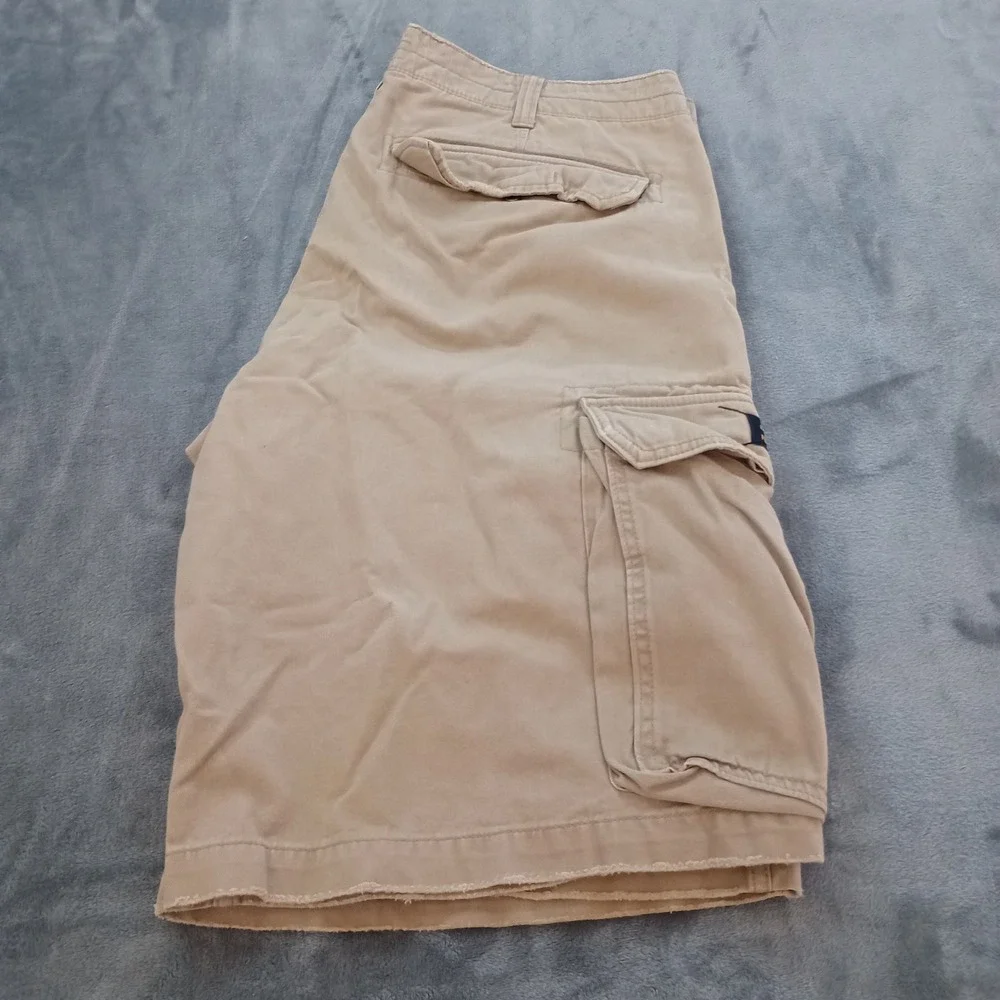 Polo Jeans Co Cargo Shorts Mens 36 Tan‎ Khaki 100% Cotton Utility Relaxed Fit